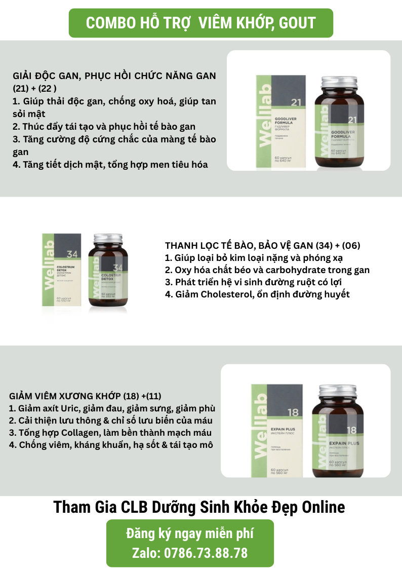 Combo hỗ trợ viêm khớp, gout thảo dược