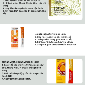 Combo hỗ trợ cảm ho sổ mũi, hậu covid, phế quản, phổi, xoang mũi