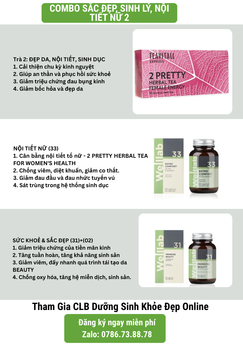 Combo sắc đẹp, sinh lý, nội tiết nữ 2