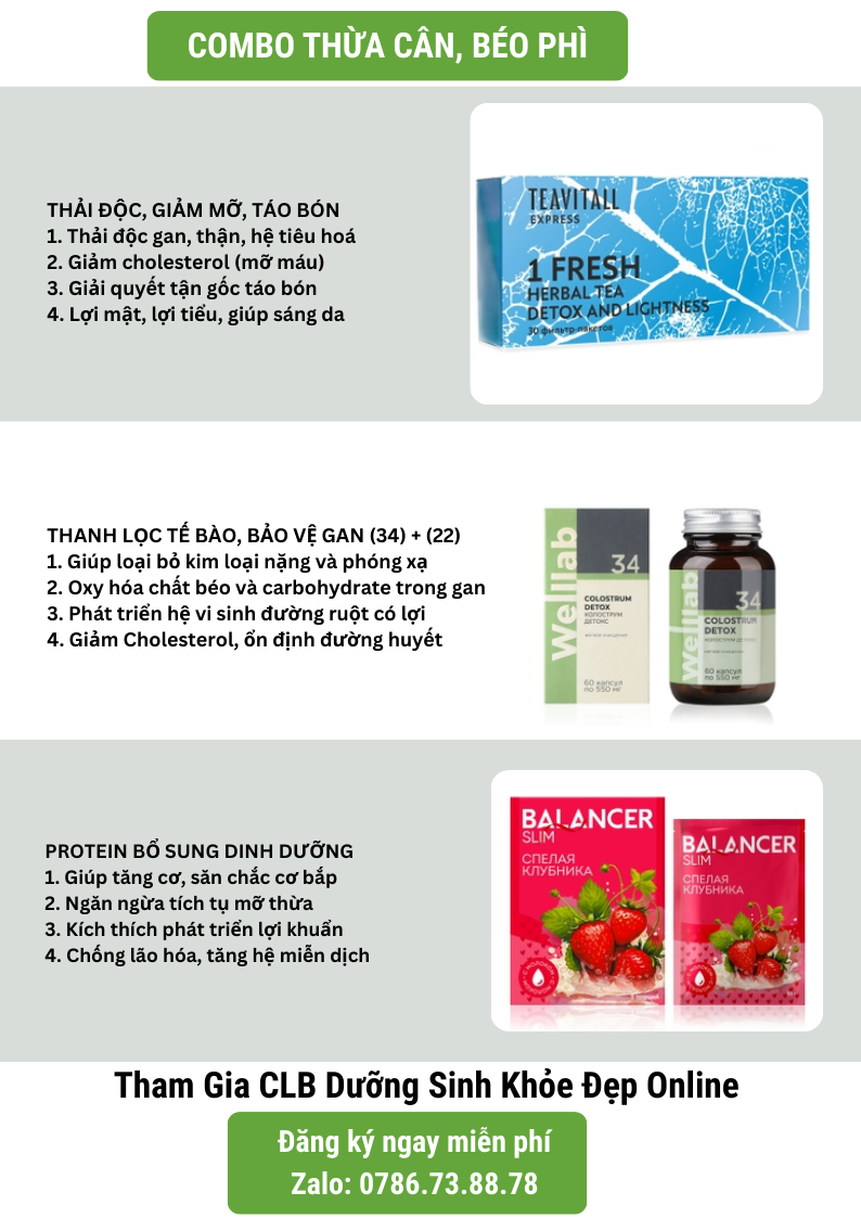 Combo thừa cân, béo phì