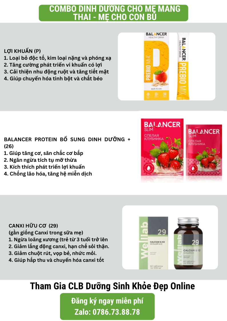 Combo dinh duong cho Mẹ mang thai - Mẹ cho con bú