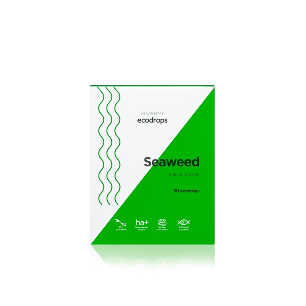 Healthberry Ecodrops Seaweed Kẹo ngậm bổ sung iốt từ tảo bẹ, tăng miễn dịch, chống oxy hóa,